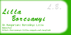 lilla borcsanyi business card