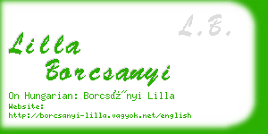 lilla borcsanyi business card